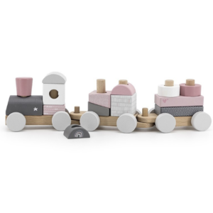 Label Label Roze Houten Speelgoed Trein