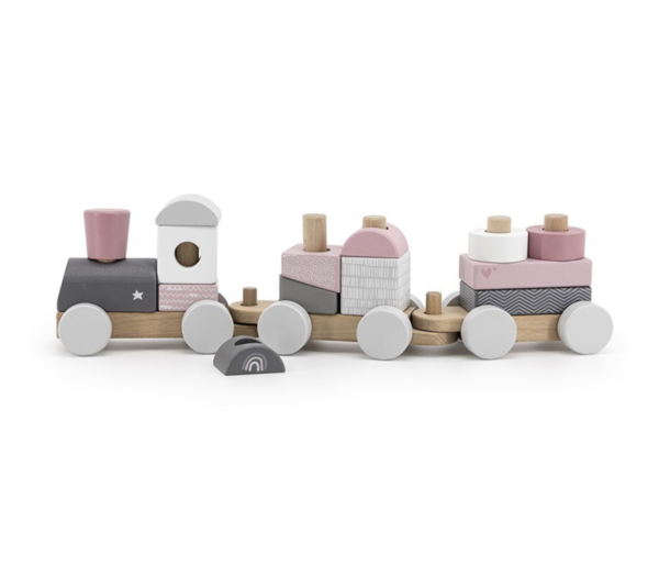 Label Label Roze Houten Speelgoed Trein
