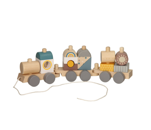 Houten Stapeltrein Pastel