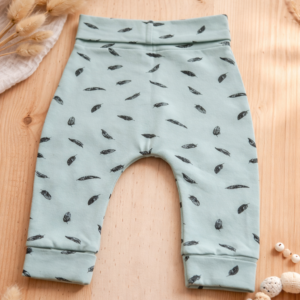 Babybroekje – Mint met blaadjes | Maat 68
