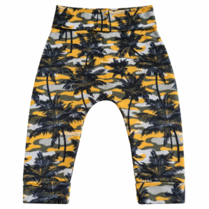 Babybroekje – Gele palmboomprint | Maat 68