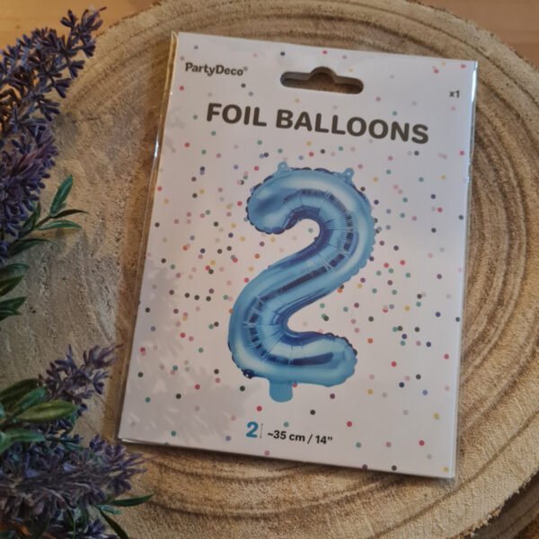 Folieballon cijfer 2 Blauw