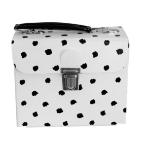 Wit handtasje met zwarte dots