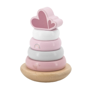 Label Label Roze Houten Tuimelring Piramide