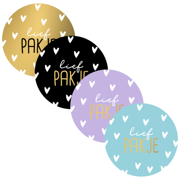 Sticker D40mm - Lief pakje (4 varianten)