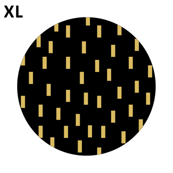 Sticker rond 65mm - Falling Lines zwartgoud
