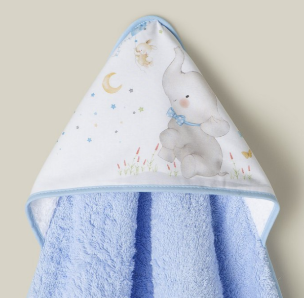 Badhandoek Olifant met Slabbetje lichtblauw (2)