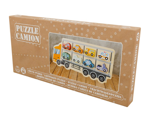 Puzzel Vrachtwagen met auto’s (1)