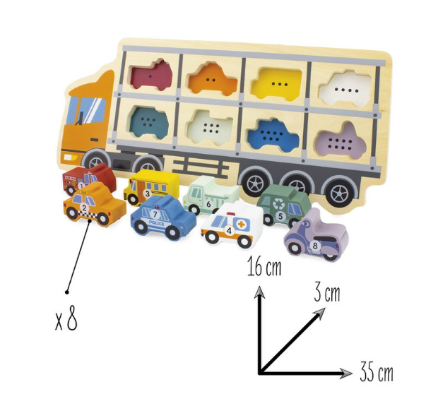 Puzzel Vrachtwagen met auto’s (3)