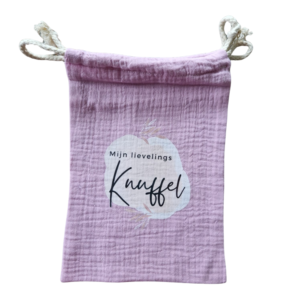 Bewaarzakje Mijn Lievelingsknuffel - Paars
