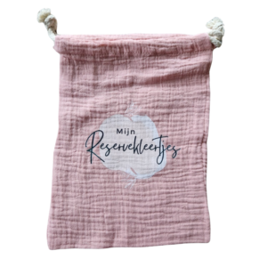 Bewaarzakje Mijn Reservekleertjes - Roze