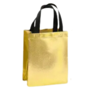 Gouden tasje met tekst naar keuze