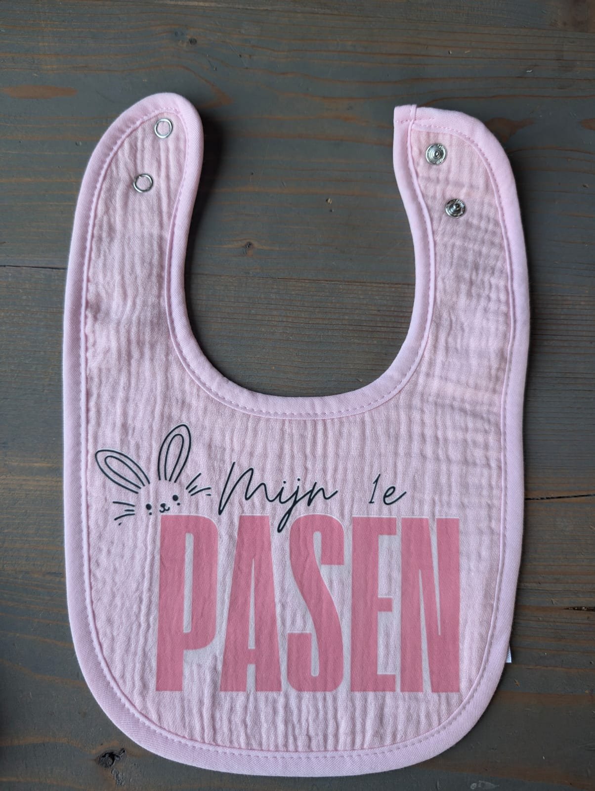 Slab - 'Mijn 1e pasen"Roze slab met roze letters