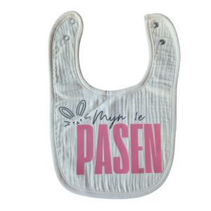 Slab - 'Mijn 1e pasen"Witte slab met roze letters