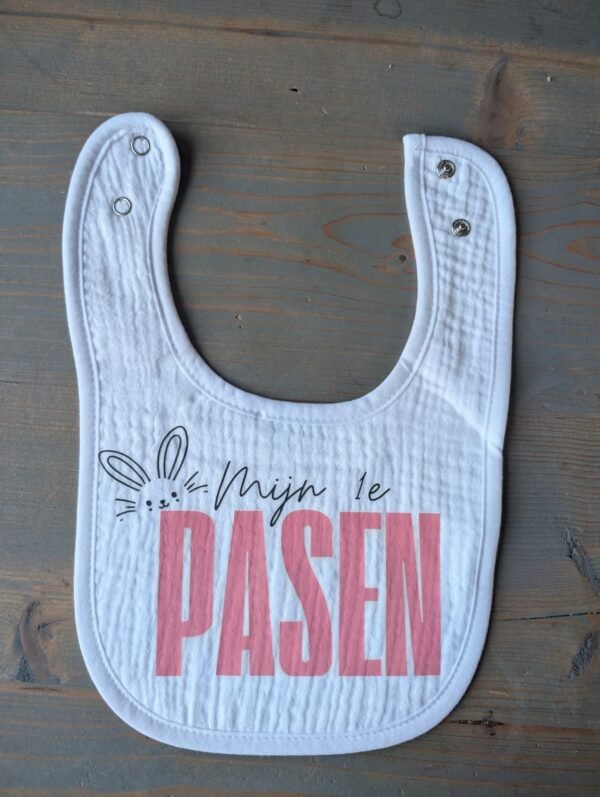 Slab - 'Mijn 1e pasen"Witte slab met roze letters
