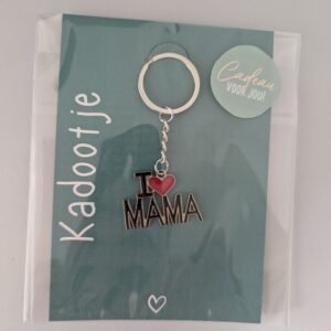 Sleutelhanger I love mama met kaart