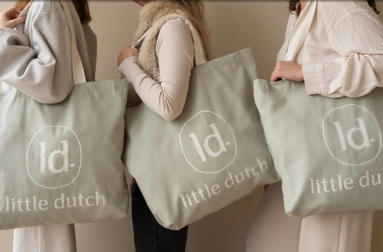 Little Dutch Canvas shopper LD logo