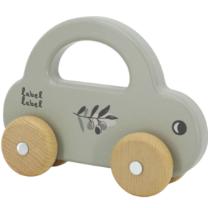 Label Label Olijfgroen Houten Speelgoed Auto (1)