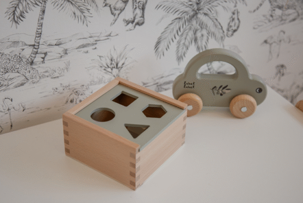 Label Label Olijfgroen Houten Speelgoed Auto (5)