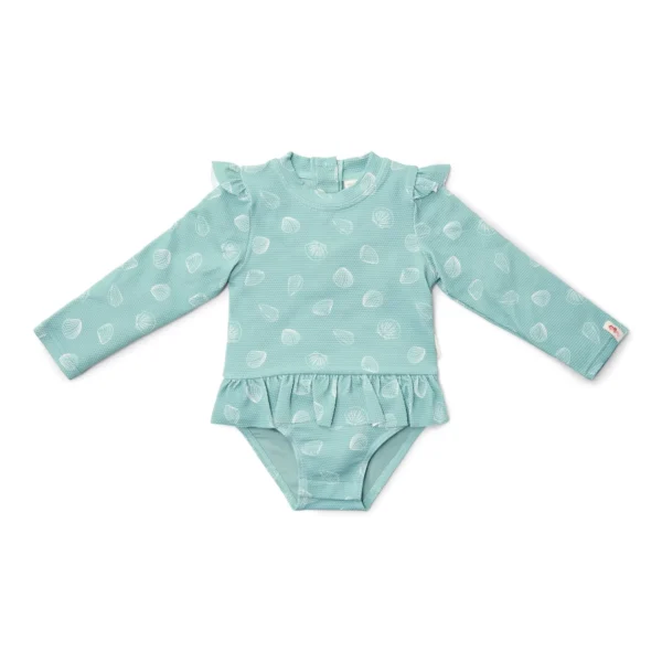 Little Dutch Badpak lange mouw - Groen - Ocean Treasures maat 98104 (1)