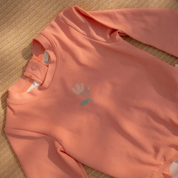Little Dutch Badpak lange mouw - Roze - Sunny Flowers maat (3)