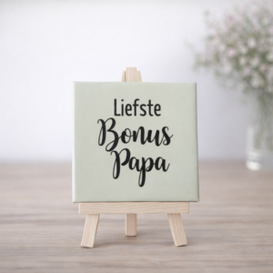 Tegeltje – Liefste Bonuspapa 10 cm Lichtgroen