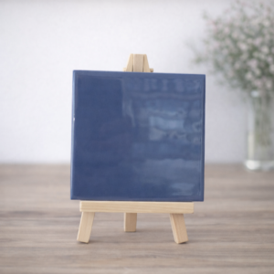 Tegeltje met eigen tekst - Donkerblauw 10x10 cm