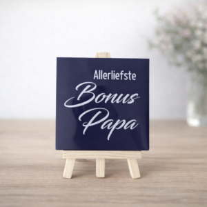 Tegeltje – Allerliefste Bonuspapa 10 cm Donkerblauw