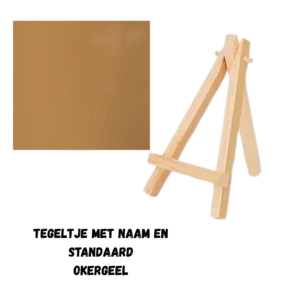 Tegeltje met eigen tekst okergeel