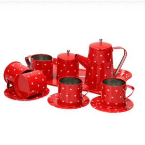 Tinnen Theeservies Rood