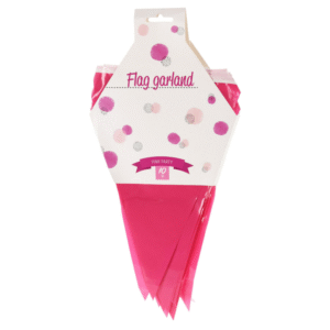 Vlaggenlijn Roze met 20 Vlaggen, 10m