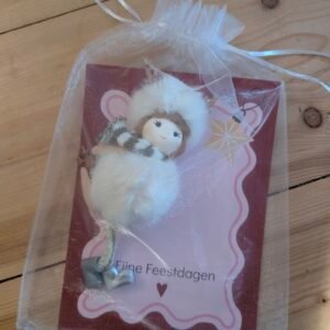 Kerstkaart met pluche engeltjeÂ