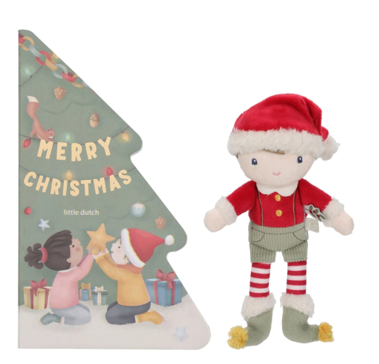 Little Dutch Kerstboek met knuffel Jim - Giftset