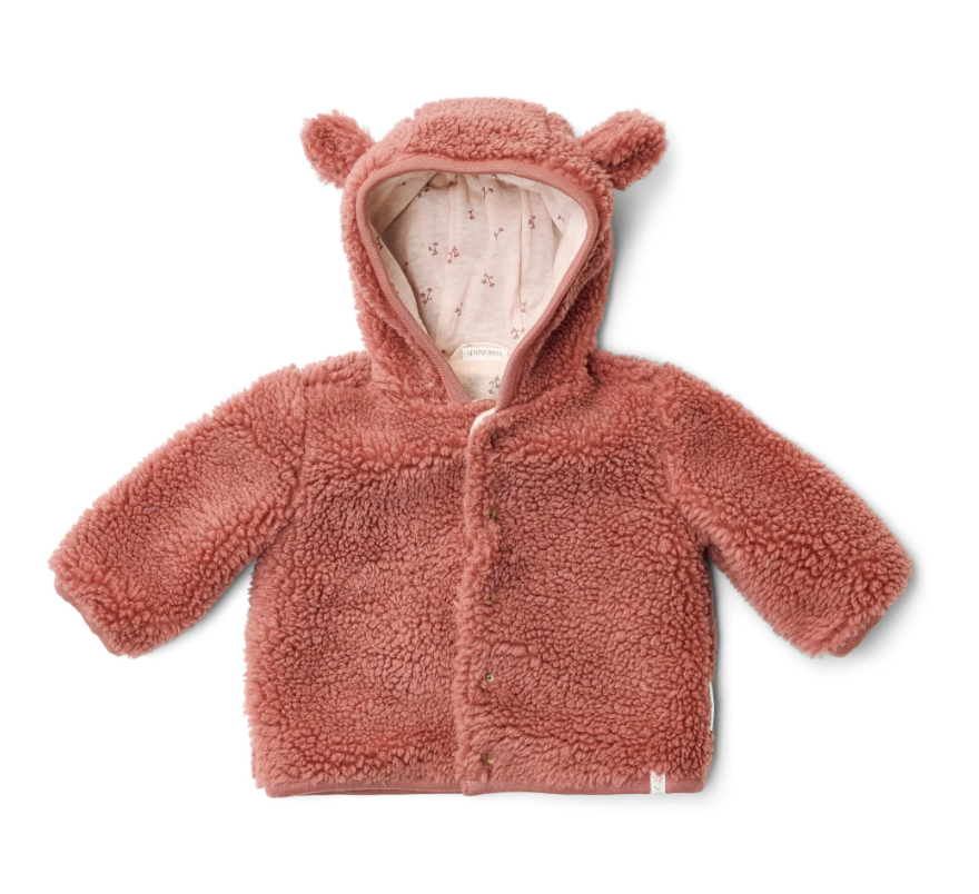 Little Dutch Teddy jasje – Roze– Newborn Naturals - Maat 68