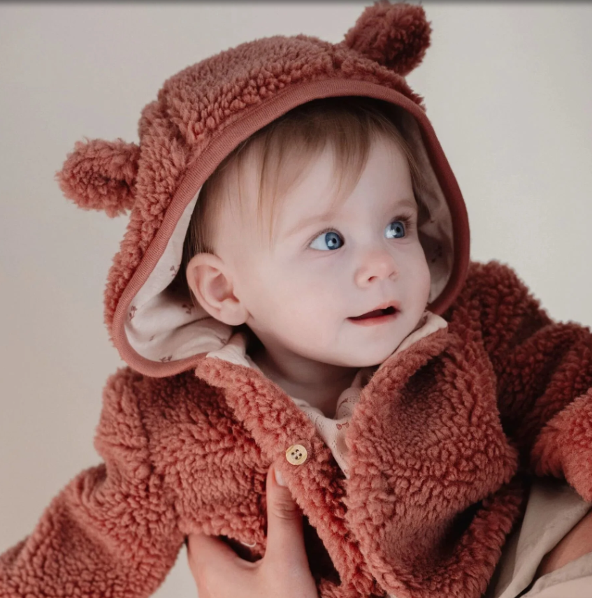 Little Dutch Teddy jasje – Roze– Newborn Naturals - Maat 68