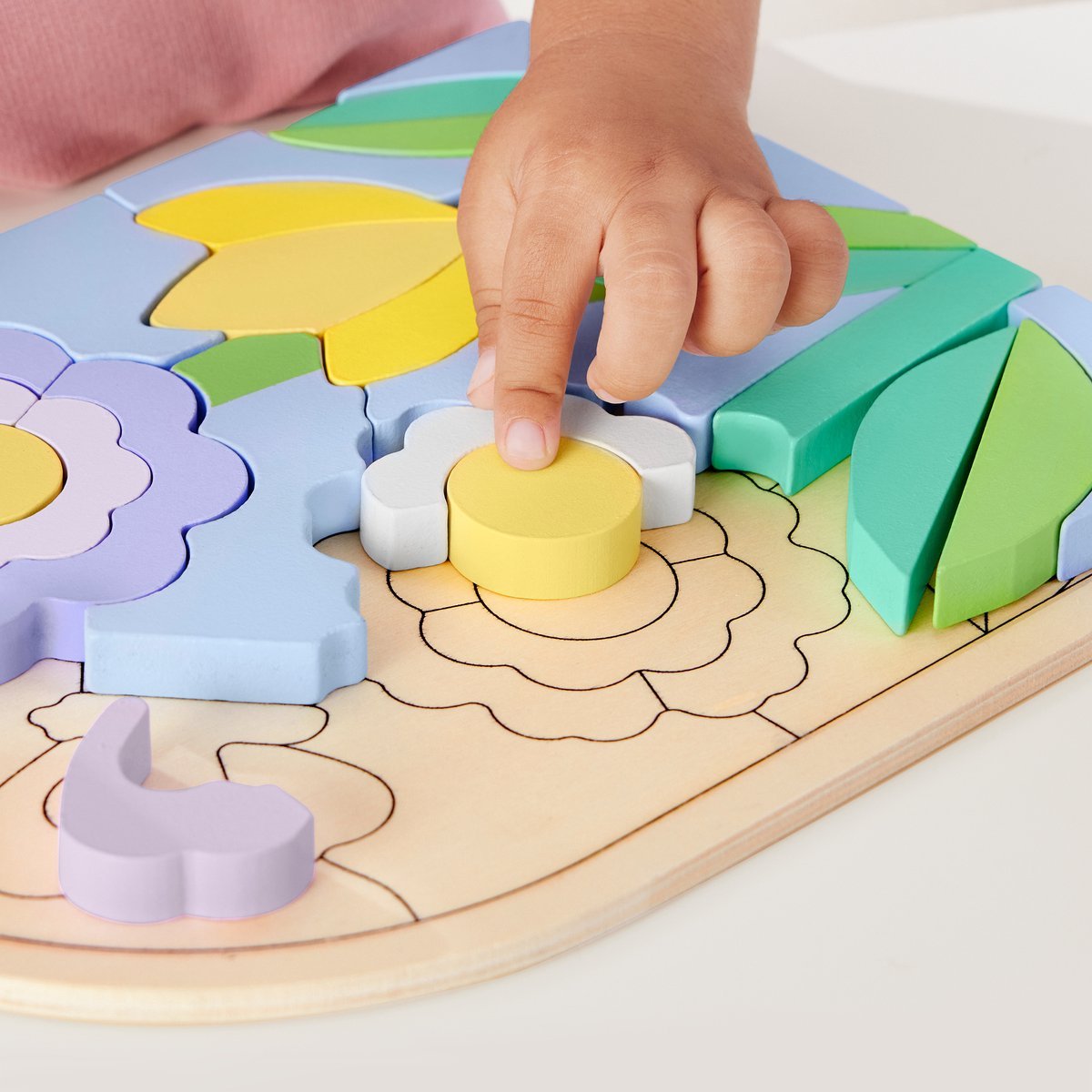 Fisher-Price Houten Bloemenpuzzelblokken - Vormenpuzzel