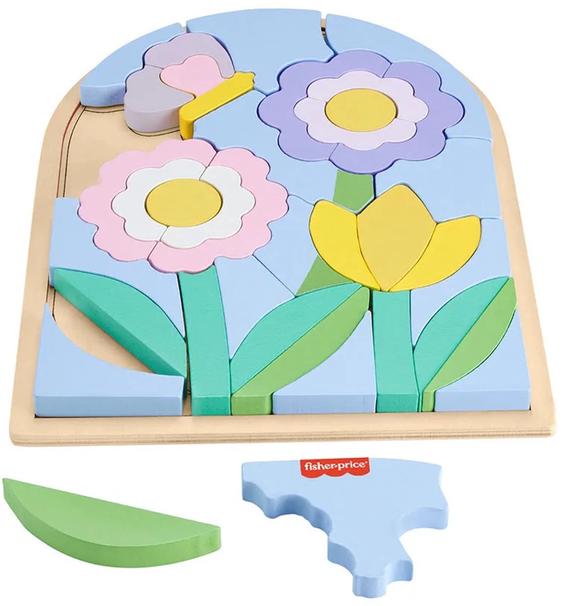 Fisher-Price Houten Bloemenpuzzelblokken - Vormenpuzzel