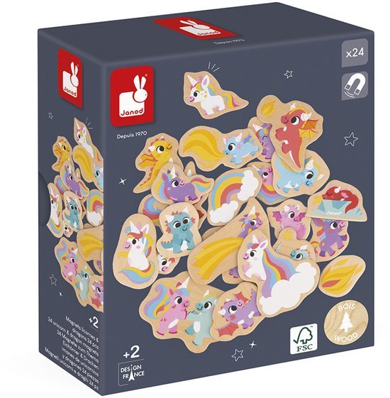 Janod Magneten Eenhoorns en Draken – 24 Houten Magneten - Afbeelding 7