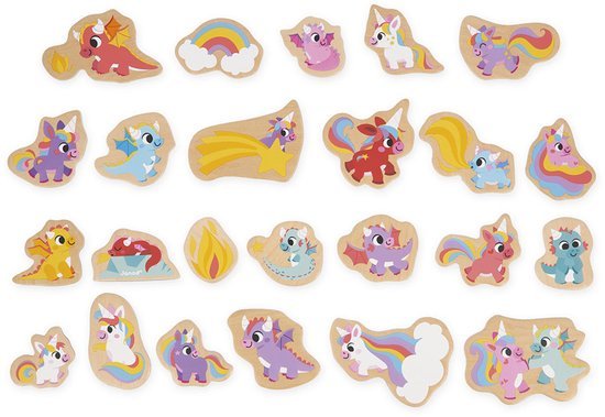 Janod Magneten Eenhoorns en Draken – 24 Houten Magneten - Afbeelding 6