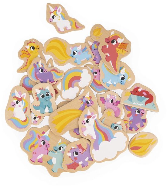 Janod Magneten Eenhoorns en Draken – 24 Houten Magneten - Afbeelding 4
