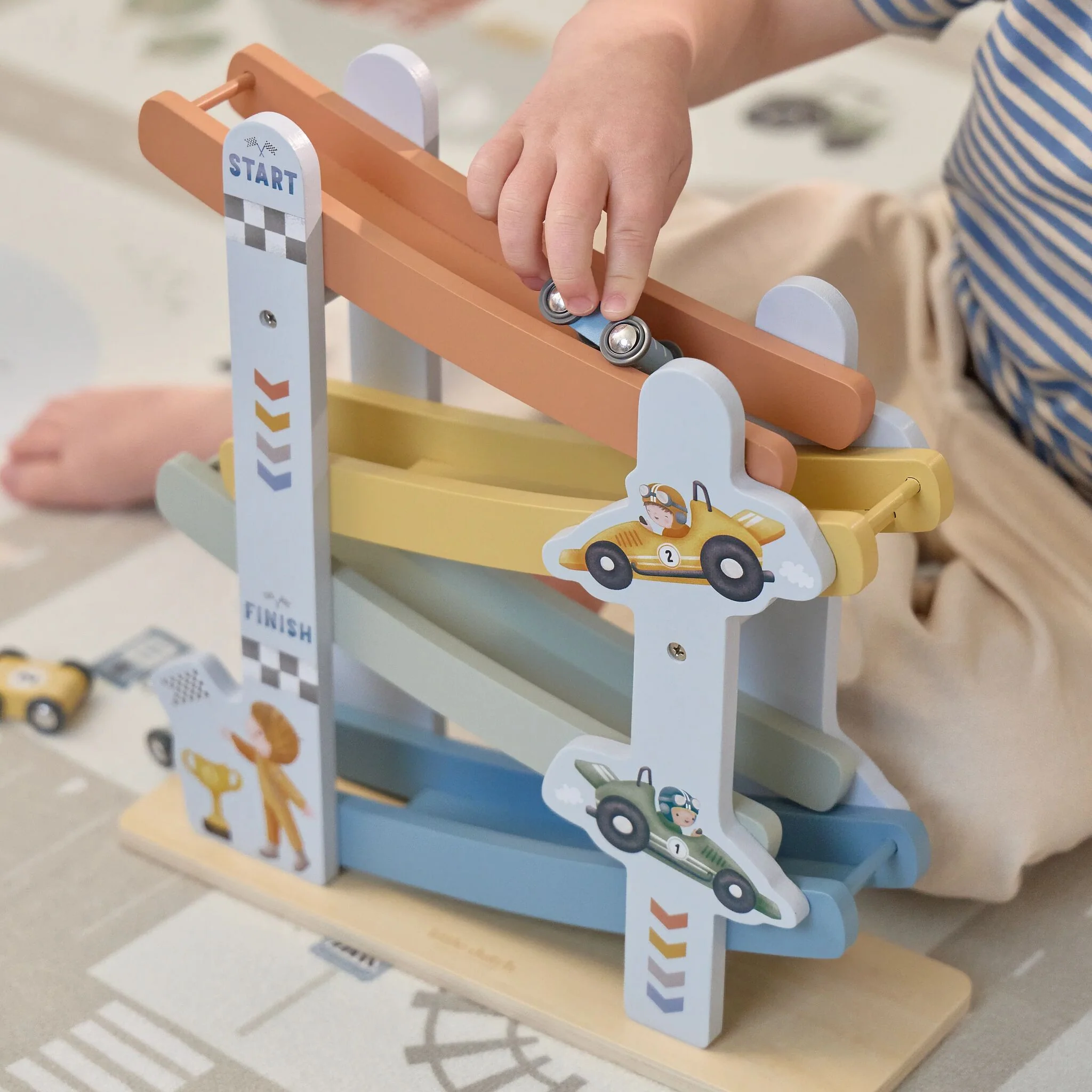 Little Dutch Houten autobaan - Blauw - Afbeelding 4