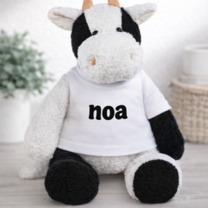 Funnies Koe Zwart/Wit, 45cm met naam