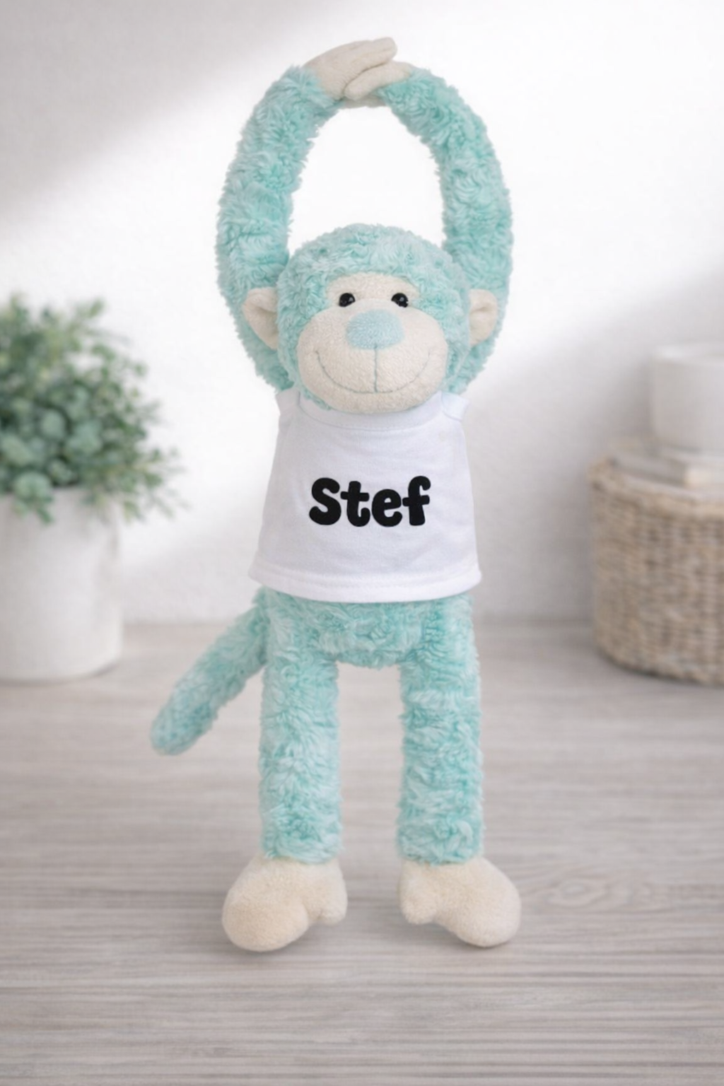 Funnies Slingeraap - Mint - 45 cm met naam