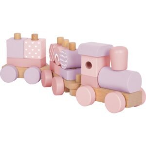 Houten Trein Roze met naam