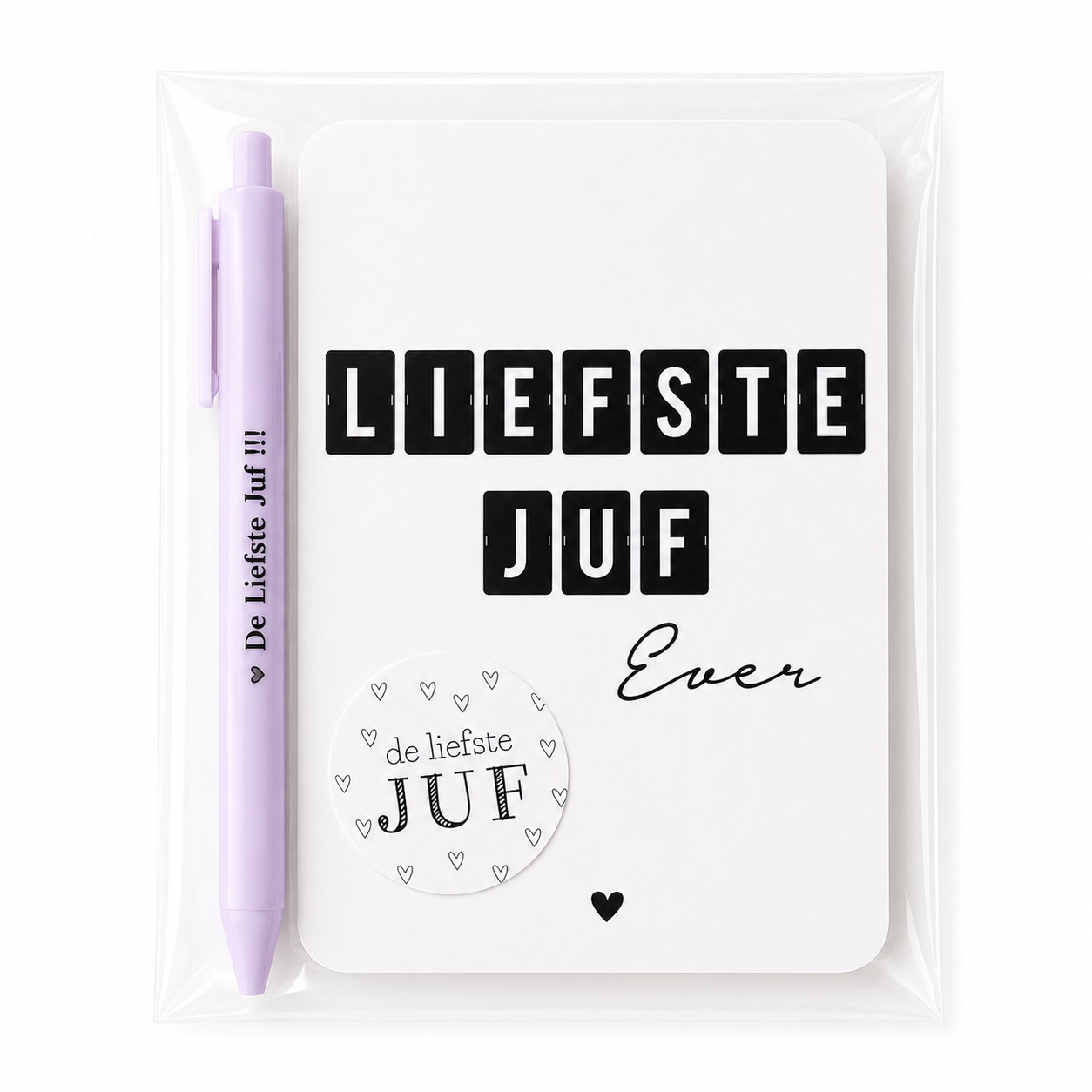 Kaart met Pen - "De liefste juf !!!"