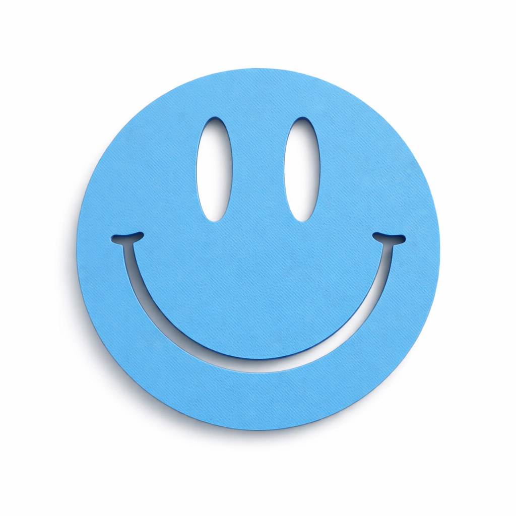 Blauwe Smiley Onderzetter