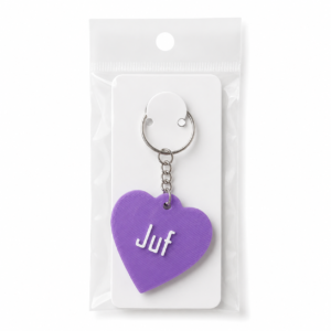 Hartjes Sleutelhanger “Juf” Paars