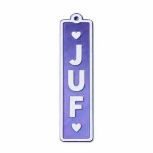 Boekenlegger "Juf" Paars / Blauw