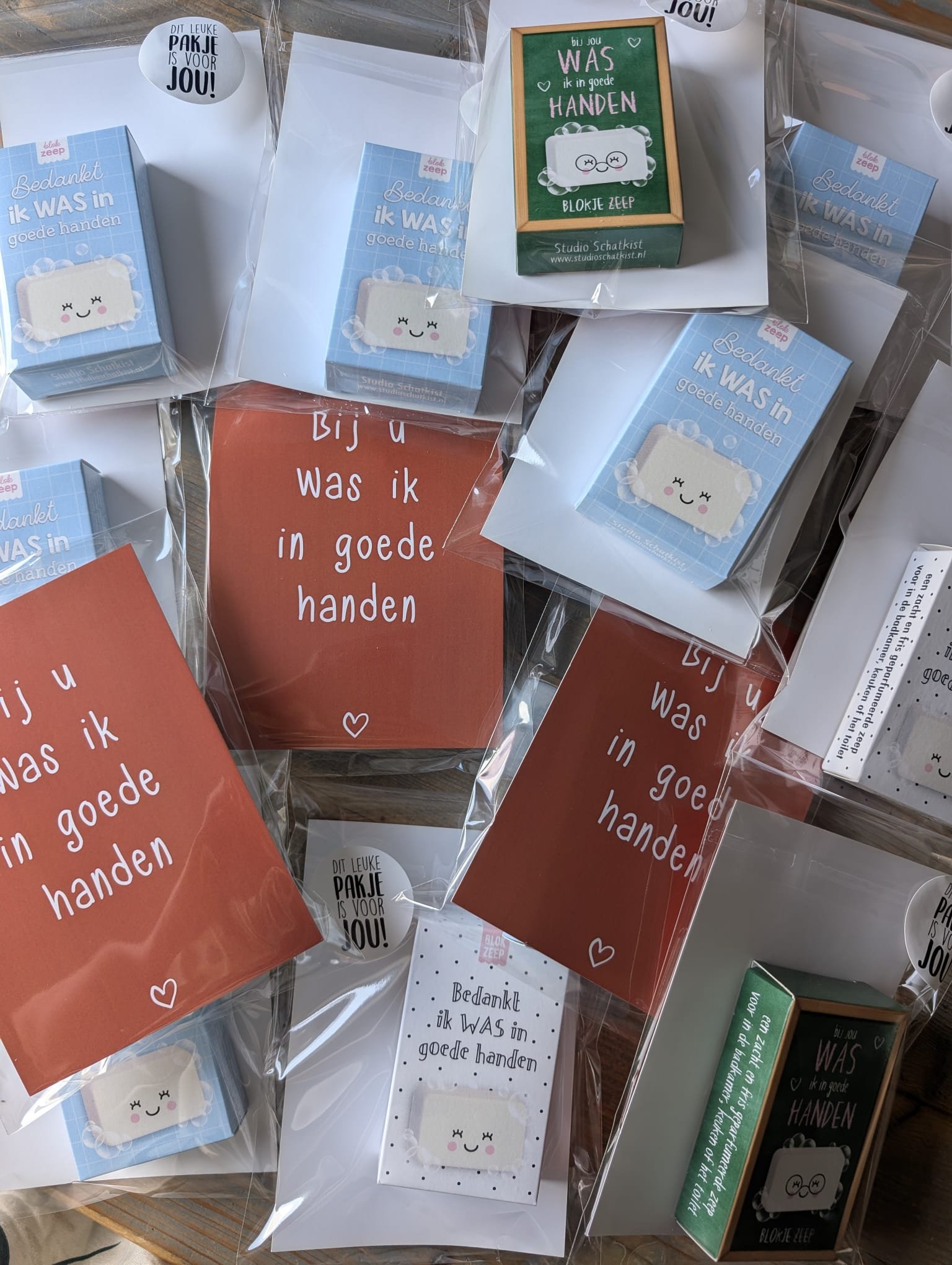 Kaart + Zeepje : Bedankt, ik WAS in goede handen ( zwart/wit) - Image 7