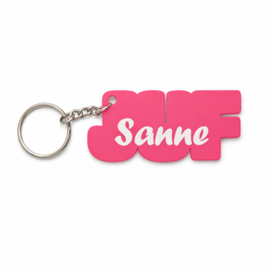 Sleutelhanger Juf met naam
